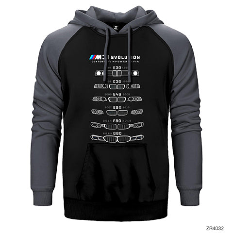 Bmw Evolution Çift Renk Reglan Kol Sweatshirt / Hoodie