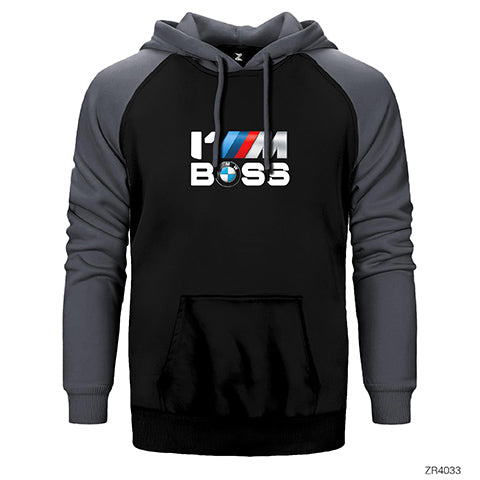 BMW IM BOSS Çift Renk Reglan Kol Sweatshirt / Hoodie