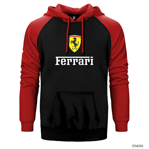 Ferrari in Italy Çift Renk Reglan Kol Sweatshirt / Hoodie