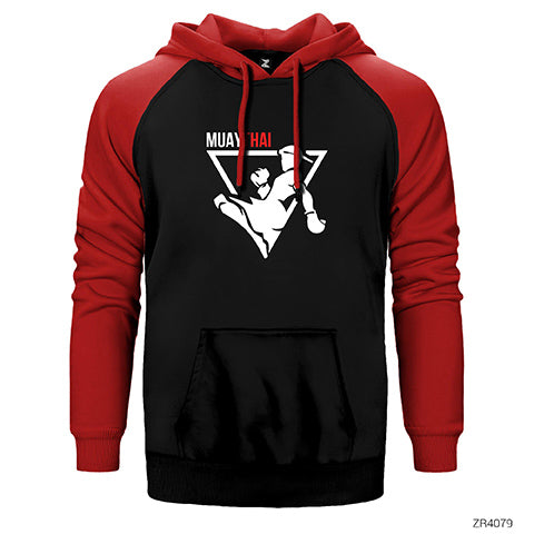 Muaythai Çift Renk Reglan Kol Sweatshirt / Hoodie