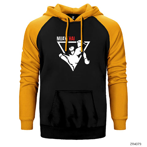 Muaythai Çift Renk Reglan Kol Sweatshirt / Hoodie