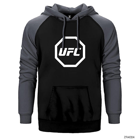 UFC Logo Çift Renk Reglan Kol Sweatshirt / Hoodie