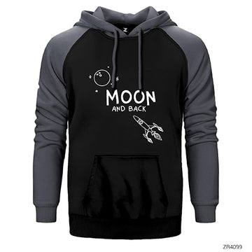 Moon And Back Çift Renk Reglan Kol Sweatshirt / Hoodie