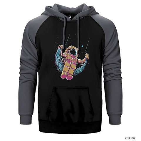 Sallanan Astranot Çift Renk Reglan Kol Sweatshirt / Hoodie