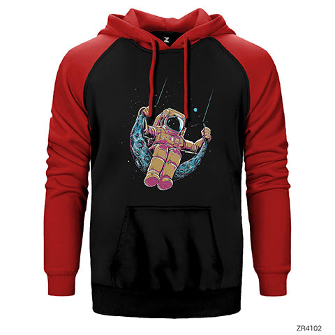 Sallanan Astranot Çift Renk Reglan Kol Sweatshirt / Hoodie