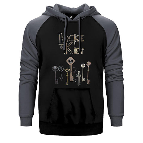 Locke Key Keys Çift Renk Reglan Kol Sweatshirt / Hoodie