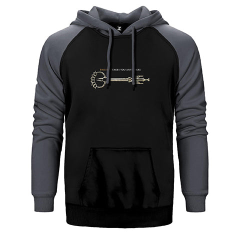 Locke Key This Key Anywhere Çift Renk Reglan Kol Sweatshirt / Hoodie