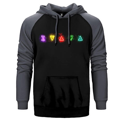 The Witcher Lighting Symbol Çift Renk Reglan Kol Sweatshirt / Hoodie