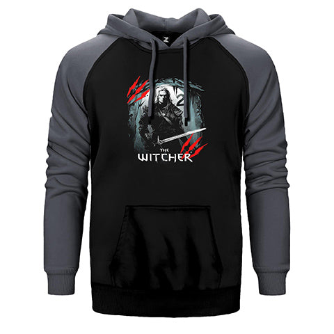 The Witcher Season 2 Geralt Moon Çift Renk Reglan Kol Sweatshirt / Hoodie