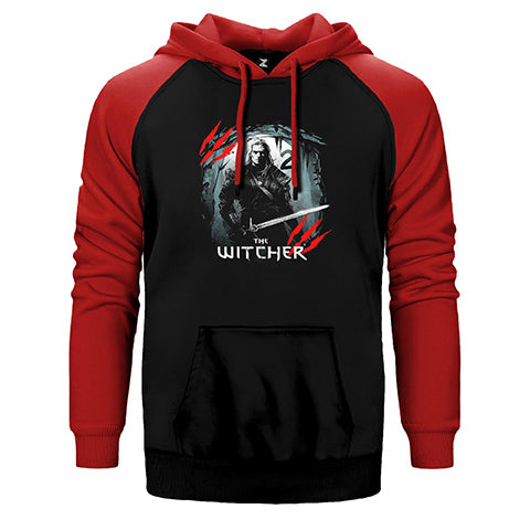 The Witcher Season 2 Geralt Moon Çift Renk Reglan Kol Sweatshirt / Hoodie