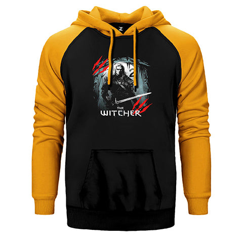 The Witcher Season 2 Geralt Moon Çift Renk Reglan Kol Sweatshirt / Hoodie