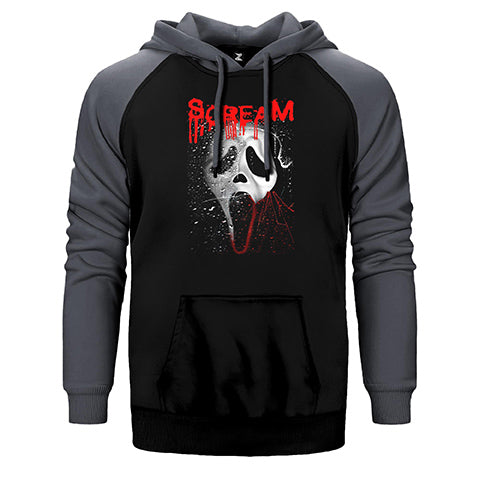 Scream Drop Çift Renk Reglan Kol Sweatshirt / Hoodie
