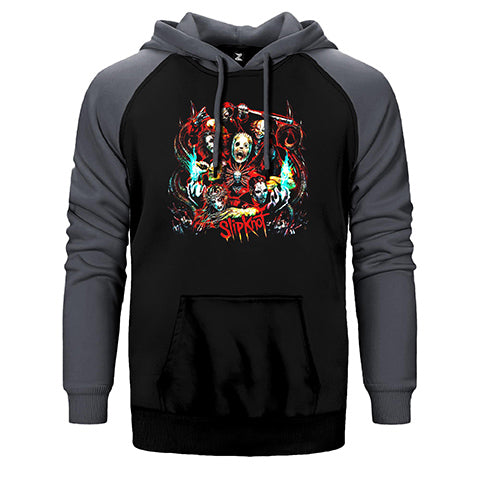 Slipknot Group Red Çift Renk Reglan Kol Sweatshirt / Hoodie