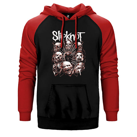 Slipknot Head Çift Renk Reglan Kol Sweatshirt / Hoodie