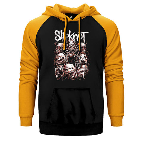 Slipknot Head Çift Renk Reglan Kol Sweatshirt / Hoodie
