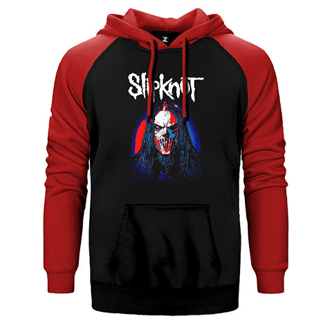 Slipknot Mick Thomson Face Çift Renk Reglan Kol Sweatshirt / Hoodie