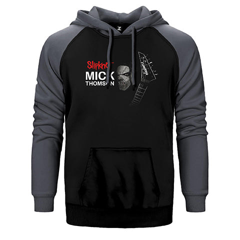 Slipknot Mick Thomson Poster Çift Renk Reglan Kol Sweatshirt / Hoodie