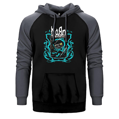 Korn Blue Monster Çift Renk Reglan Kol Sweatshirt / Hoodie