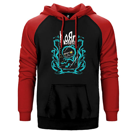 Korn Blue Monster Çift Renk Reglan Kol Sweatshirt / Hoodie