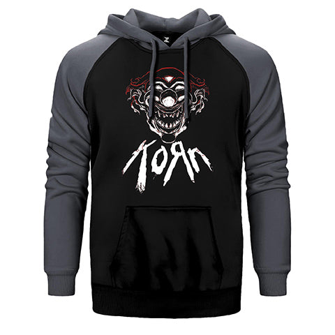 Korn Maske Çift Renk Reglan Kol Sweatshirt / Hoodie