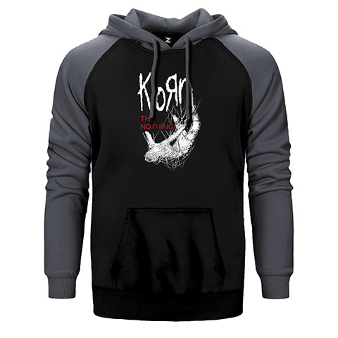 Korn The Nothing Siyah Çift Renk Reglan Kol Sweatshirt / Hoodie