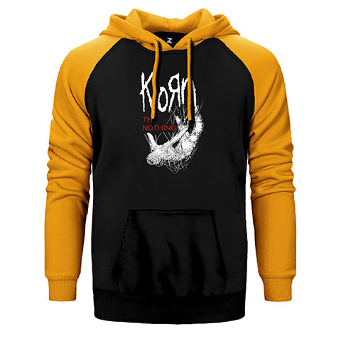 Korn The Nothing Siyah Çift Renk Reglan Kol Sweatshirt / Hoodie