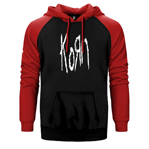 Korn Logo Çift Renk Reglan Kol Sweatshirt / Hoodie