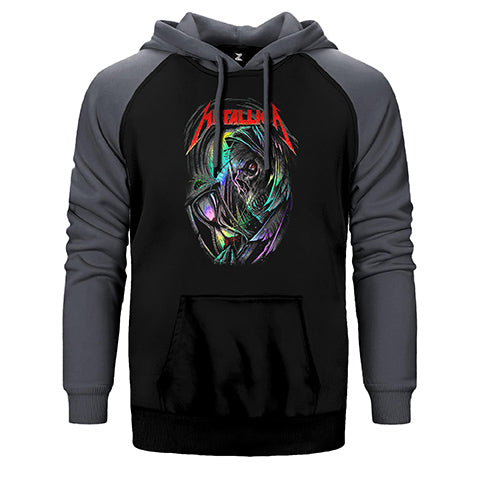 Metallica Rainbow Skull Time Çift Renk Reglan Kol Sweatshirt / Hoodie