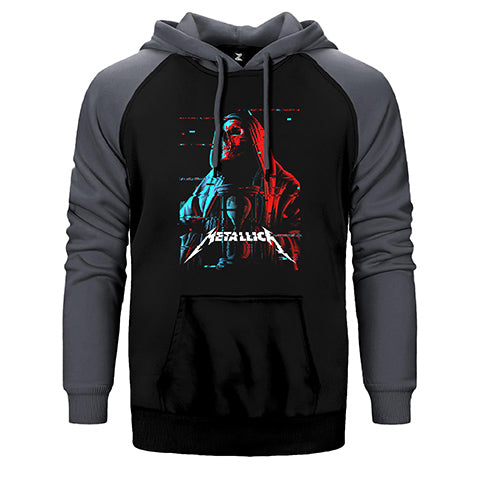Metallica Red Blue Çift Renk Reglan Kol Sweatshirt / Hoodie