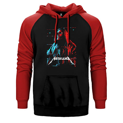 Metallica Red Blue Çift Renk Reglan Kol Sweatshirt / Hoodie