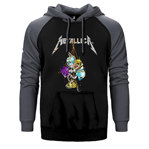 Metallica Skull Çift Renk Reglan Kol Sweatshirt / Hoodie