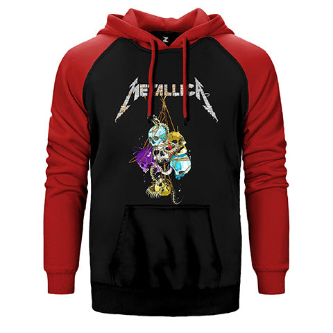 Metallica Skull Çift Renk Reglan Kol Sweatshirt / Hoodie
