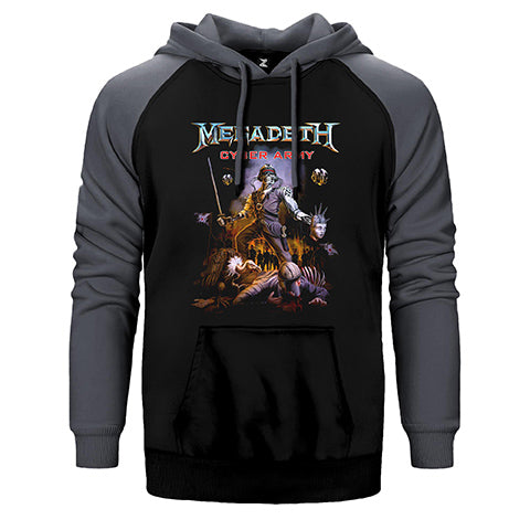Megadeth Cyber Army Çift Renk Reglan Kol Sweatshirt / Hoodie