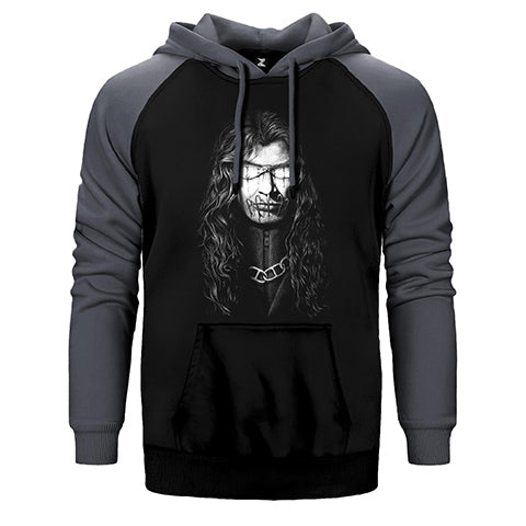 Megadeth Dave Mustaine Siluet Çift Renk Reglan Kol Sweatshirt / Hoodie