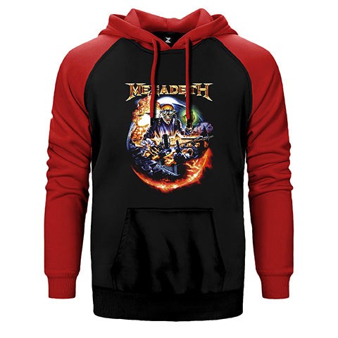 Megadeth Judge Skull Çift Renk Reglan Kol Sweatshirt / Hoodie