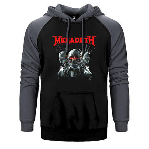 Megadeth Robot Çift Renk Reglan Kol Sweatshirt / Hoodie