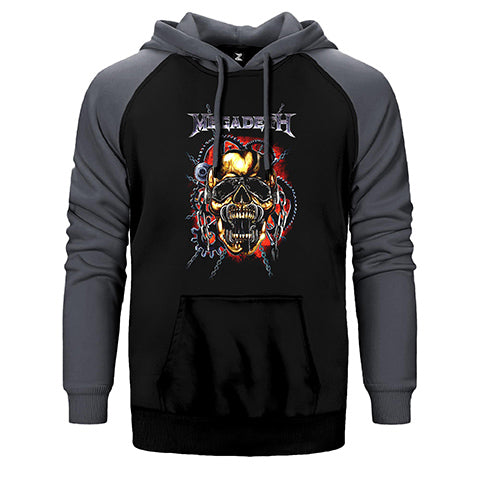 Megadeth Skull Slave Çift Renk Reglan Kol Sweatshirt / Hoodie