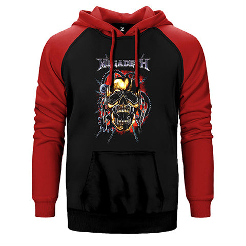 Megadeth Skull Slave Çift Renk Reglan Kol Sweatshirt / Hoodie