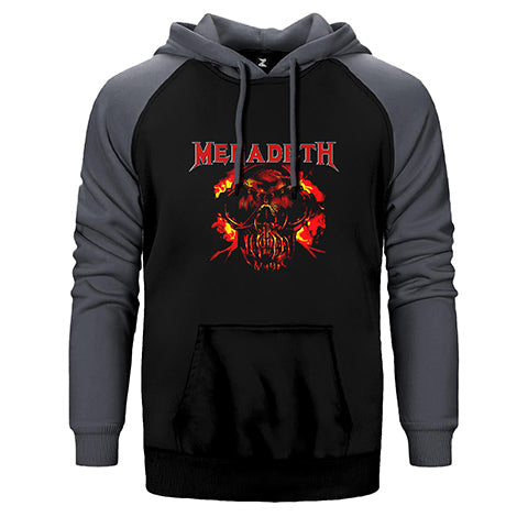 Megadeth Burn Skull Çift Renk Reglan Kol Sweatshirt / Hoodie