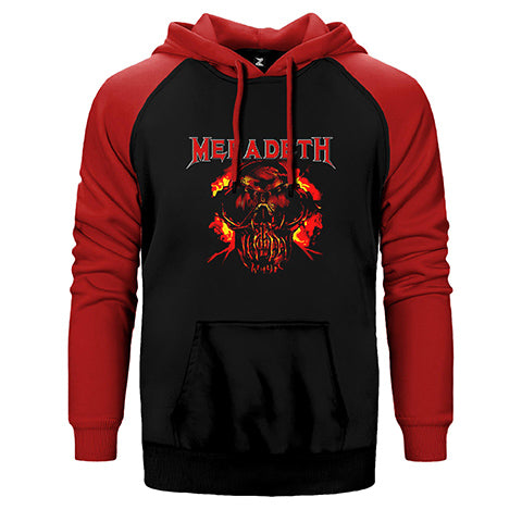 Megadeth Burn Skull Çift Renk Reglan Kol Sweatshirt / Hoodie