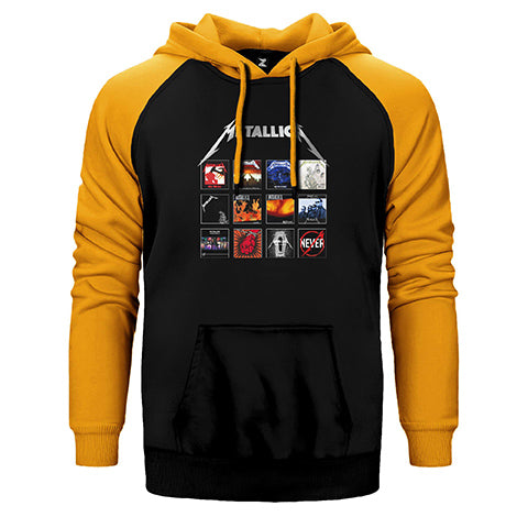 Metallica Album Covers Çift Renk Reglan Kol Sweatshirt / Hoodie