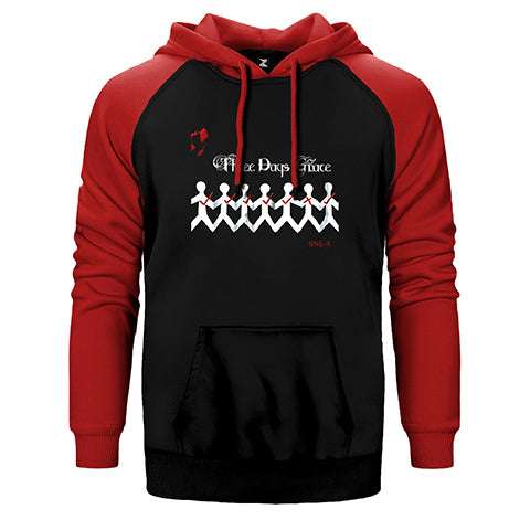 Three Days Çift Renk Reglan Kol Sweatshirt / Hoodie