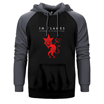 In Flames Çift Renk Reglan Kol Sweatshirt / Hoodie