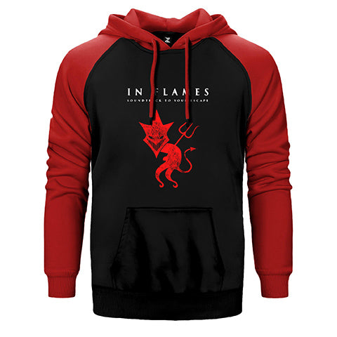 In Flames Çift Renk Reglan Kol Sweatshirt / Hoodie
