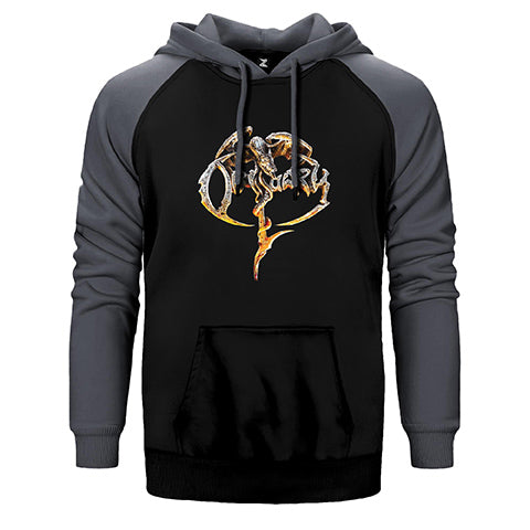 Obituary Dragon Çift Renk Reglan Kol Sweatshirt / Hoodie