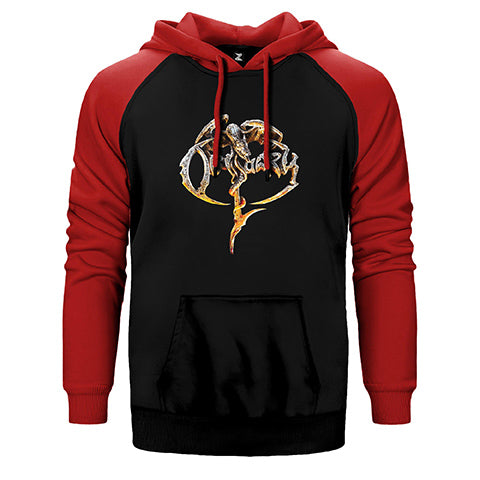 Obituary Dragon Çift Renk Reglan Kol Sweatshirt / Hoodie