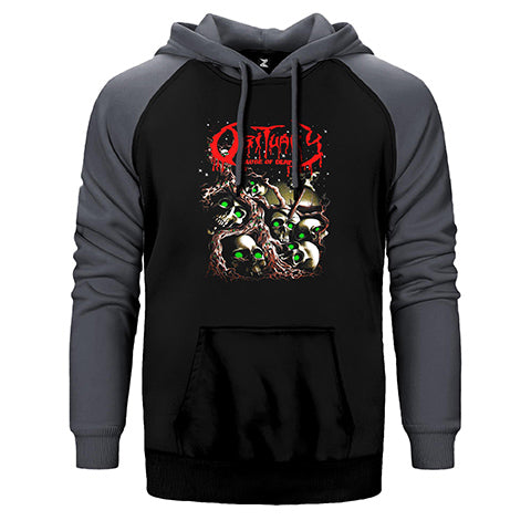 Obituary Skull Stairs Çift Renk Reglan Kol Sweatshirt / Hoodie