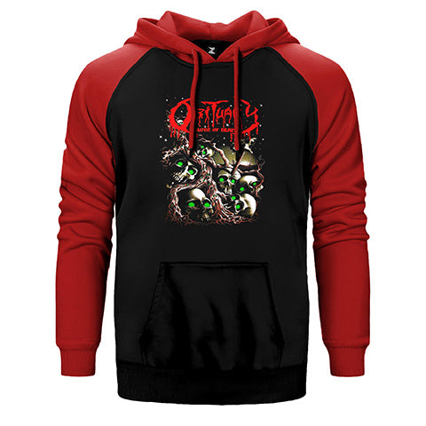 Obituary Skull Stairs Çift Renk Reglan Kol Sweatshirt / Hoodie