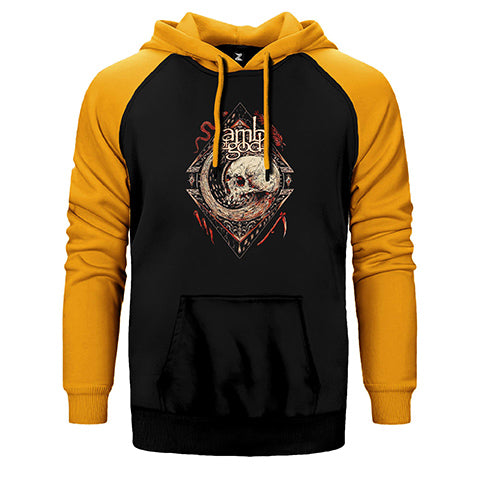 Lamb Of God Band Lightweight Skull Çift Renk Reglan Kol Sweatshirt / Hoodie
