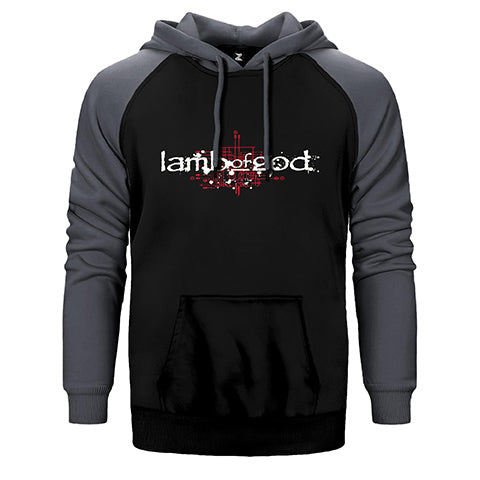 Lamb Of God Logo Çift Renk Reglan Kol Sweatshirt / Hoodie